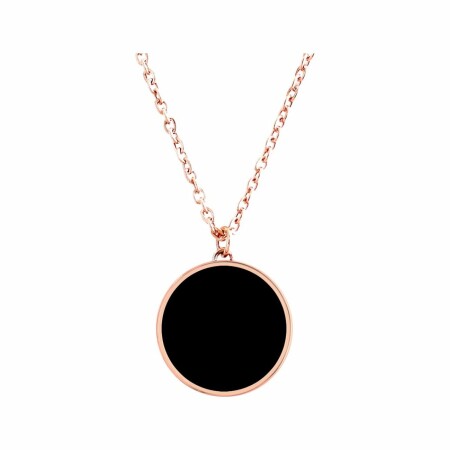 Collier Pierre Lannier Symphony en acier doré rose, noir