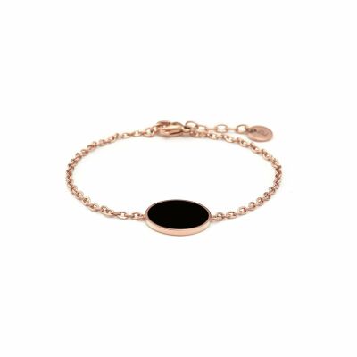 Bracelet Pierre Lannier Symphony en acier doré rose, noir