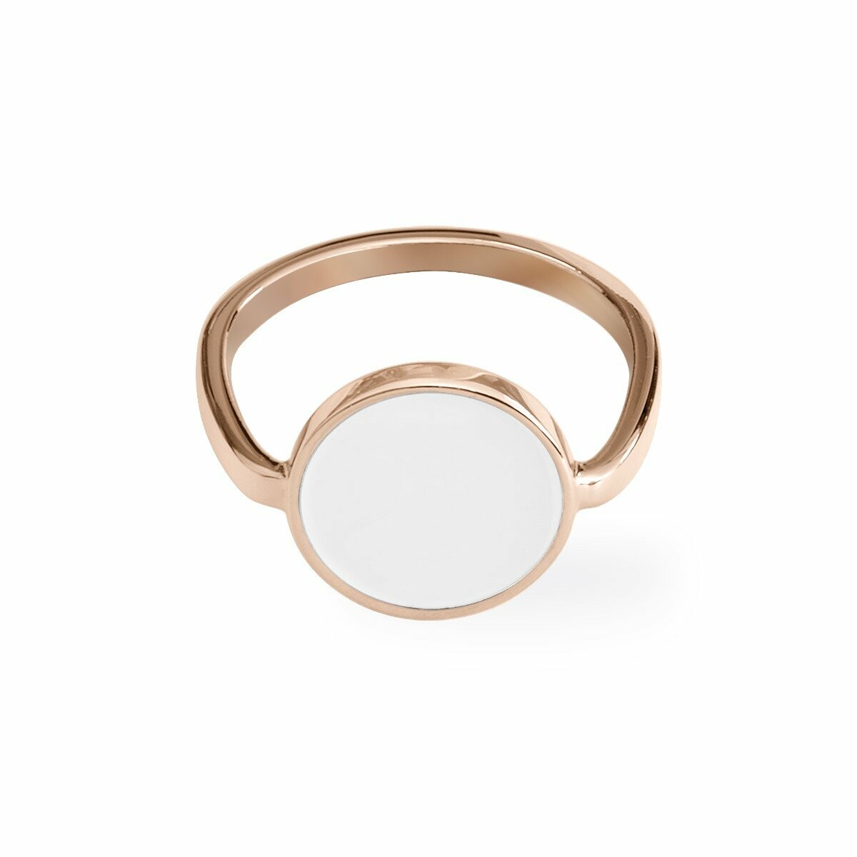 Bague Pierre Lannier Symphony en acier doré rose, blanc, taille 56