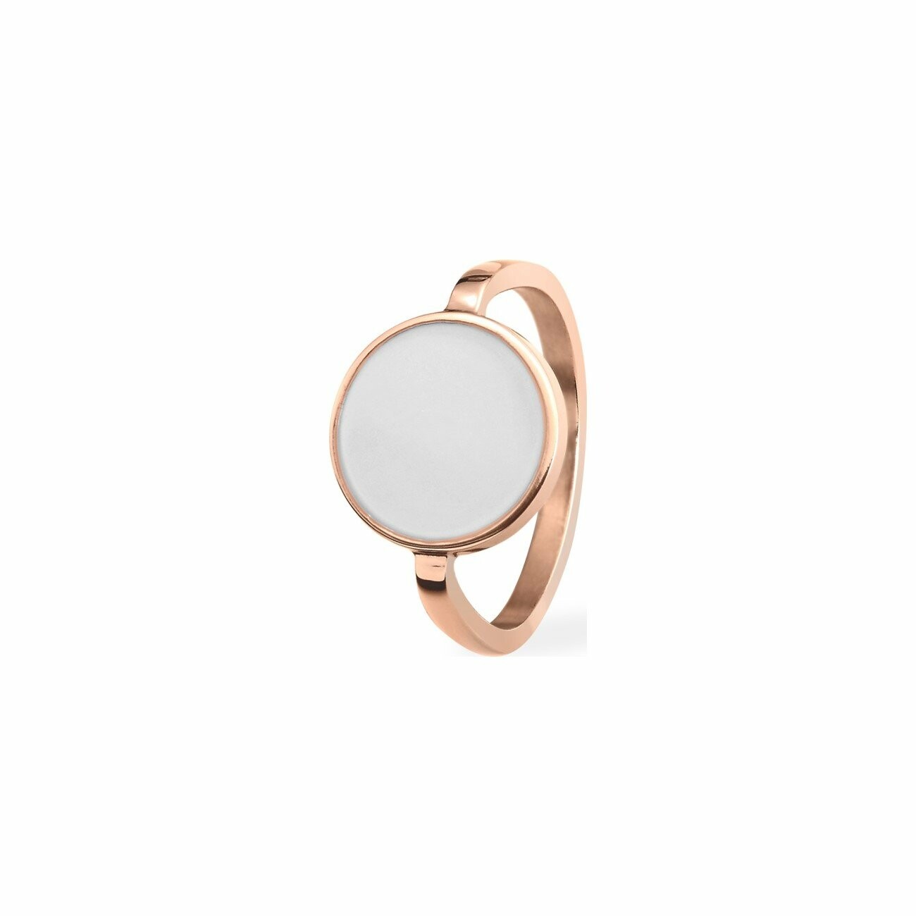 Bague Pierre Lannier Symphony en acier doré rose, blanc, taille 56