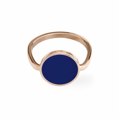 Bague Pierre Lannier Symphony en en acier doré rose, bleu, taille 52