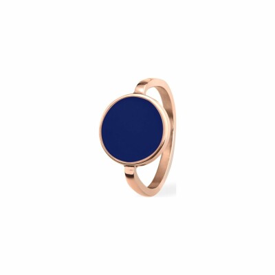 Bague Pierre Lannier Symphony en en acier doré rose, bleu, taille 52