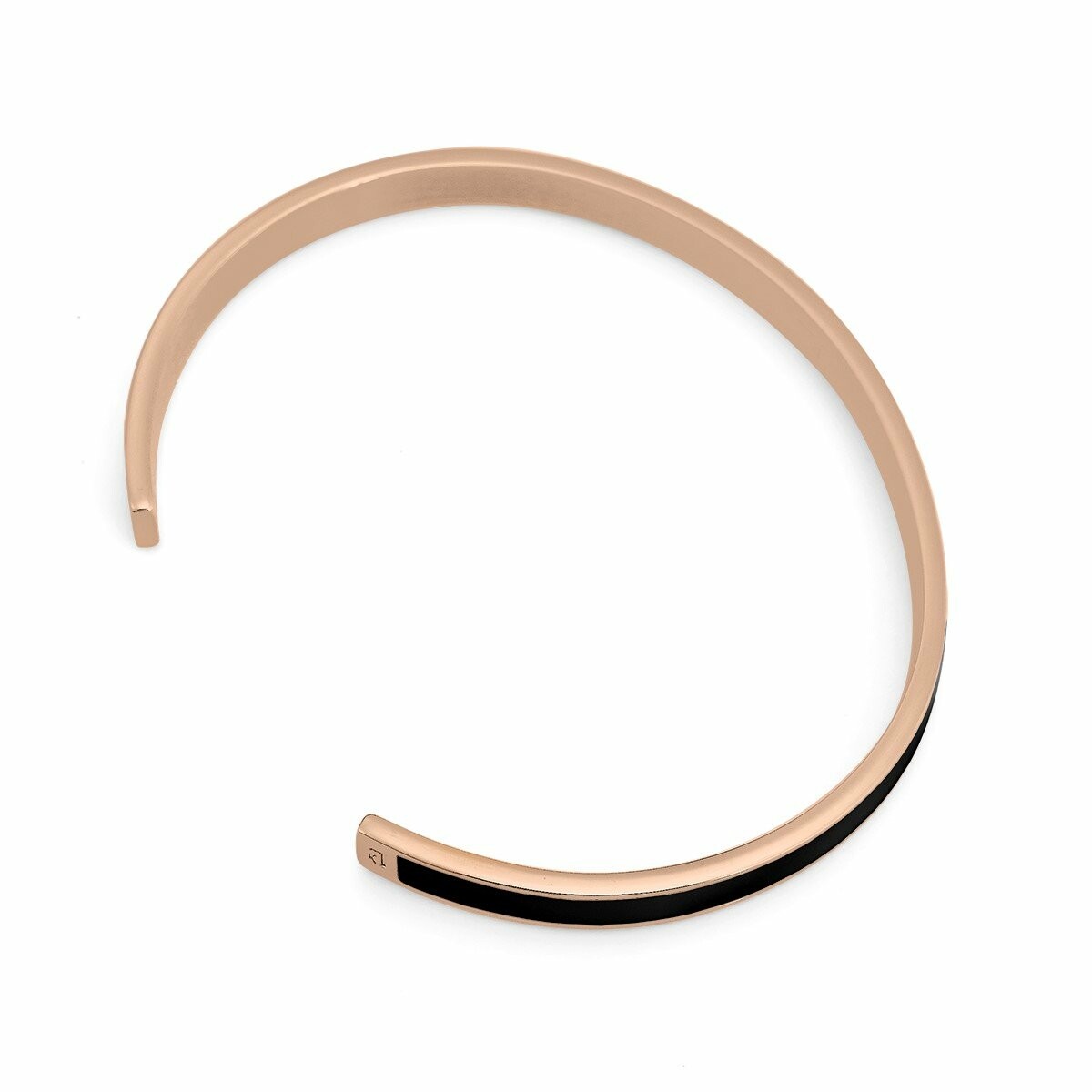 Bracelet Bangle Pierre Lannier Symphony en acier doré rose, noir