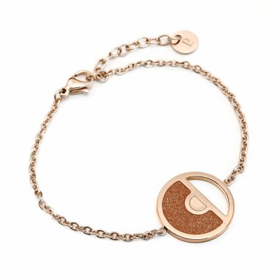 Bracelet Pierre Lannier Cristal en acier doré rose, rose