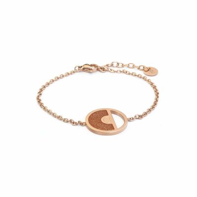 Bracelet Pierre Lannier Cristal en acier doré rose, rose