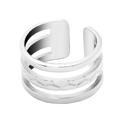 Bague Pierre Lannier Ariane en acier, taille 52