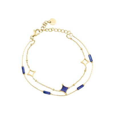 Bracelet Pierre Lannier Nebulia en acier doré et nacre