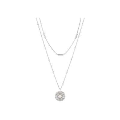 Collier Pierre Lannier Tessera en acier et nacre