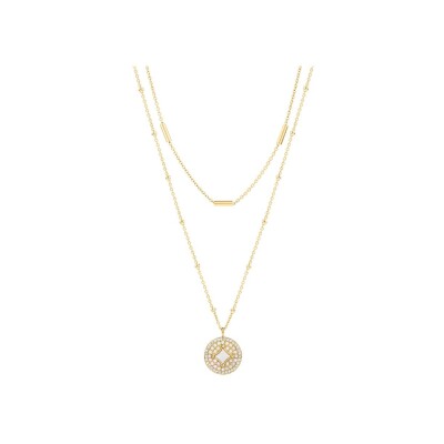 Collier Pierre Lannier Tessera en acier doré et nacre