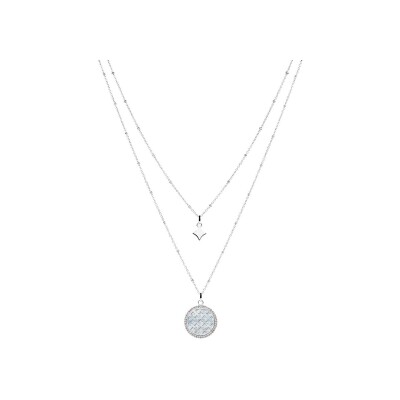 Collier Pierre Lannier Lunelia en acier et nacre