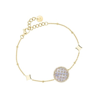 Bracelet Pierre Lannier Lunelia en acier doré et nacre