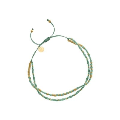 Bracelet Pierre Lannier Isalia en acier doré et perles