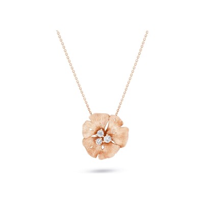 Collier Vever Ginkgo moyen modèle en or rose et diamants