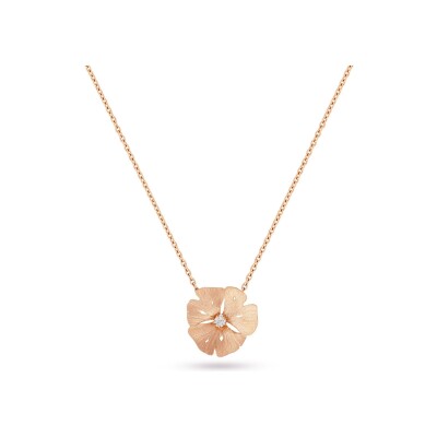 Collier Vever Ginkgo en or rose et diamants