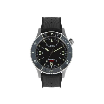Montre Auriva Black Pelagic 300, Bracelets Tropic black et acier