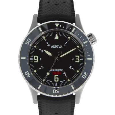 Montre Auriva Black Pelagic 300, Bracelets Tropic black et acier