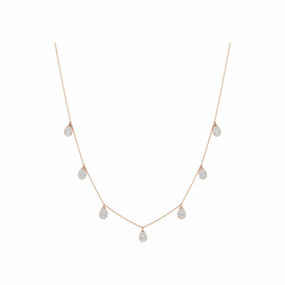 GINETTE NY 7 Mini BLISS necklace, rose gold and diamonds