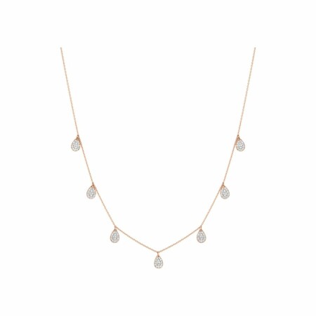 GINETTE NY 7 Mini BLISS necklace, rose gold and diamonds