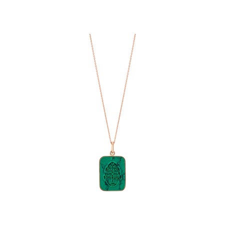 Collier GINETTE NY BLISS BUDDHA en or rose et pierre turquoise