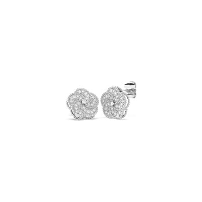 Boucles d'oreilles La Prima Gioielli Bloomy en or blanc et diamants