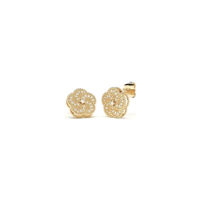 Boucles d'oreilles La Prima Gioielli Bloomy en or jaune et diamants