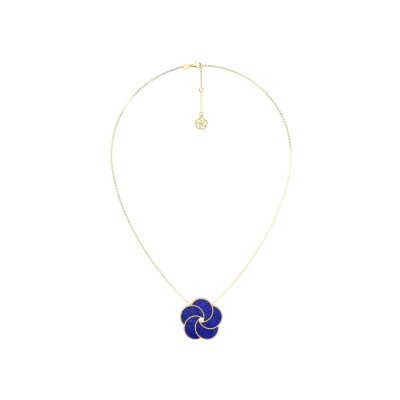 Collier La Prima Gioielli Bloomy en or jaune, lapis lazuli et diamant