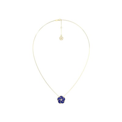 Collier La Prima Gioielli Bloomy en or jaune, diamant et lapis lazuli