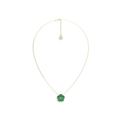 Collier La Prima Gioielli Bloomy en or jaune, malachite et diamant