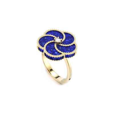Bague La Prima Gioielli Bloomy en or jaune, diamant et lapis lazuli