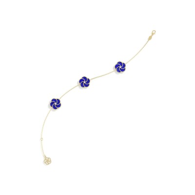 Bracelet La Prima Gioielli Bloomy en or jaune, lapis lazuli et diamant