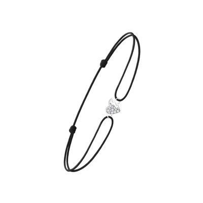 Bracelet cordon Akillis LoveTag en or blanc et diamants