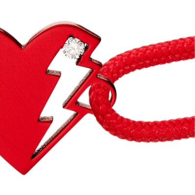 Bracelet cordon Akillis LoveTag en aluminium et diamant