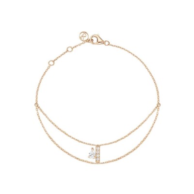 Bracelet Repossi Letters Serti sur Vide en or rose et diamants