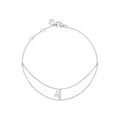 Bracelet Repossi Letters Serti sur Vide en or blanc et diamants