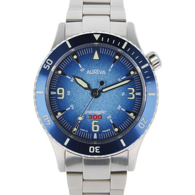Montre Auriva Blue Pelagic 300, Bracelets Tropic blue et acier