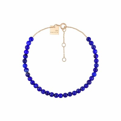 Bracelet Ginette NY MARIA MINI en or rose et lapis lazulis