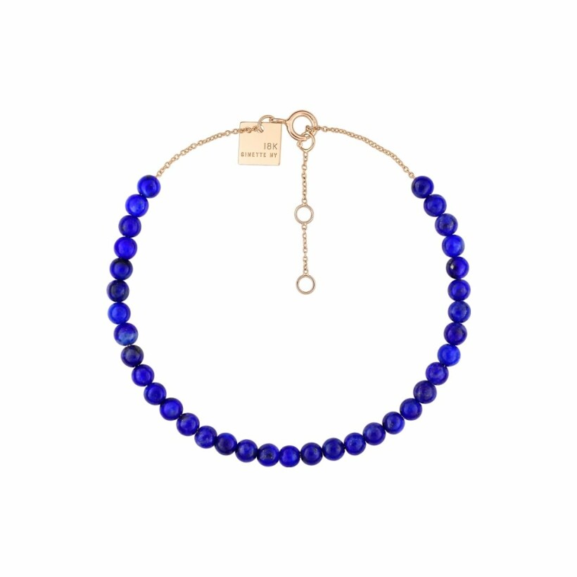 Ginette NY MARIA MINI bracelet, rose gold, lapis lazulis