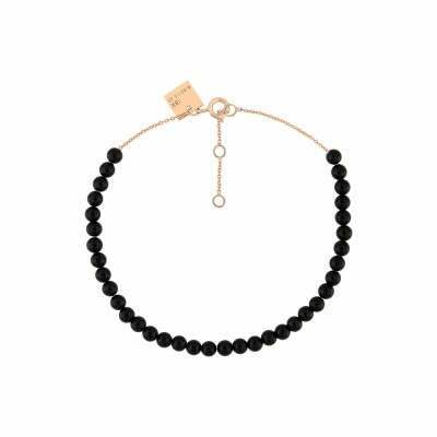 Bracelet Ginette NY MARIA en or rose et onyx 