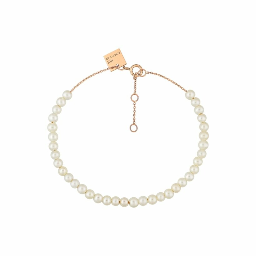 GINETTE NY MARIA bracelet, rose gold and soft water pearl
