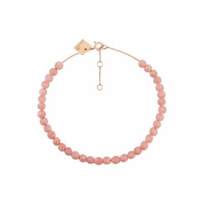 GINETTE NY MARIA mini bead bracelet, rhodocrosite and rose gold