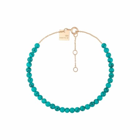 GINETTE NY MARIA bracelet, rose gold and treated turquoise