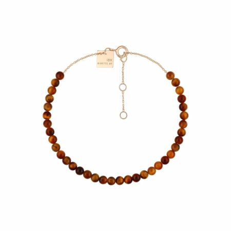 Ginette NY MARIA MINI bracelet, rose gold and tiger’s eye