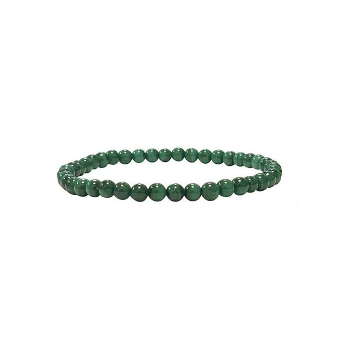 Bracelet Minerama boules en malachites, 4mm