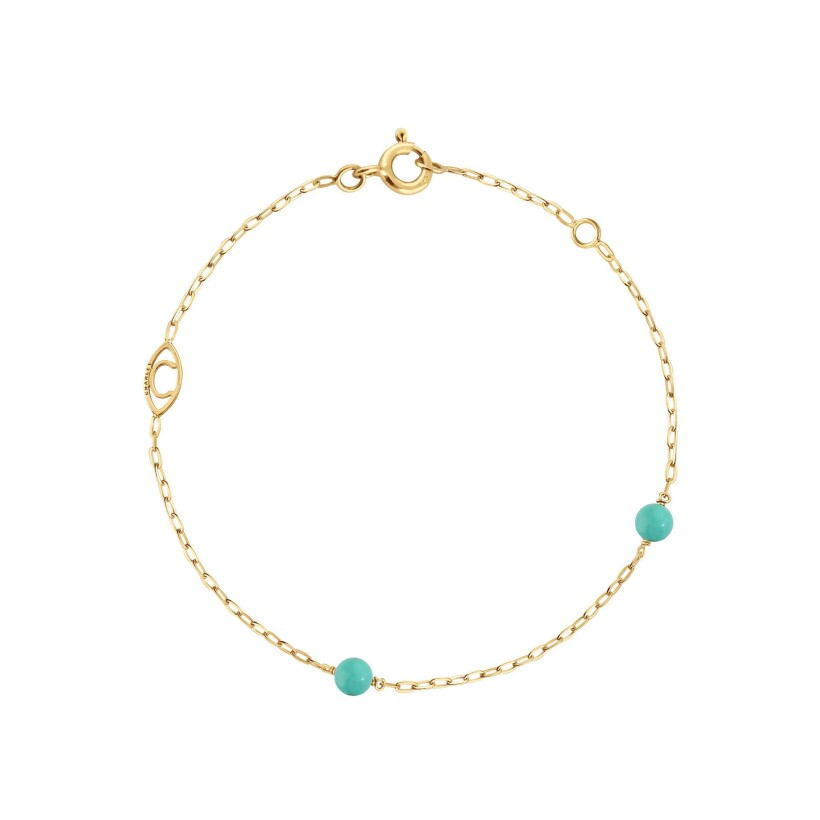 Bracelet Charlet Massilia colors en or jaune et turquoise