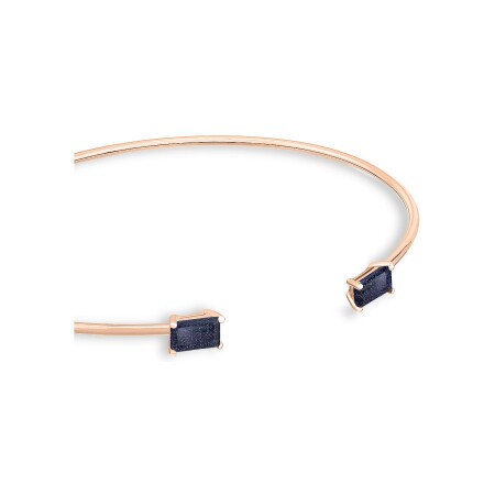 Bracelet Ginette NY Midnight en or rose et blue sand stone