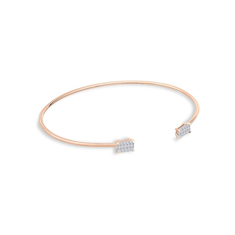 Bracelet rigide Ginette NY Midnight en or rose et diamants