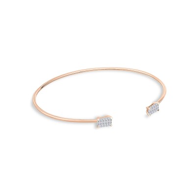 Bracelet rigide Ginette NY Midnight en or rose et diamants