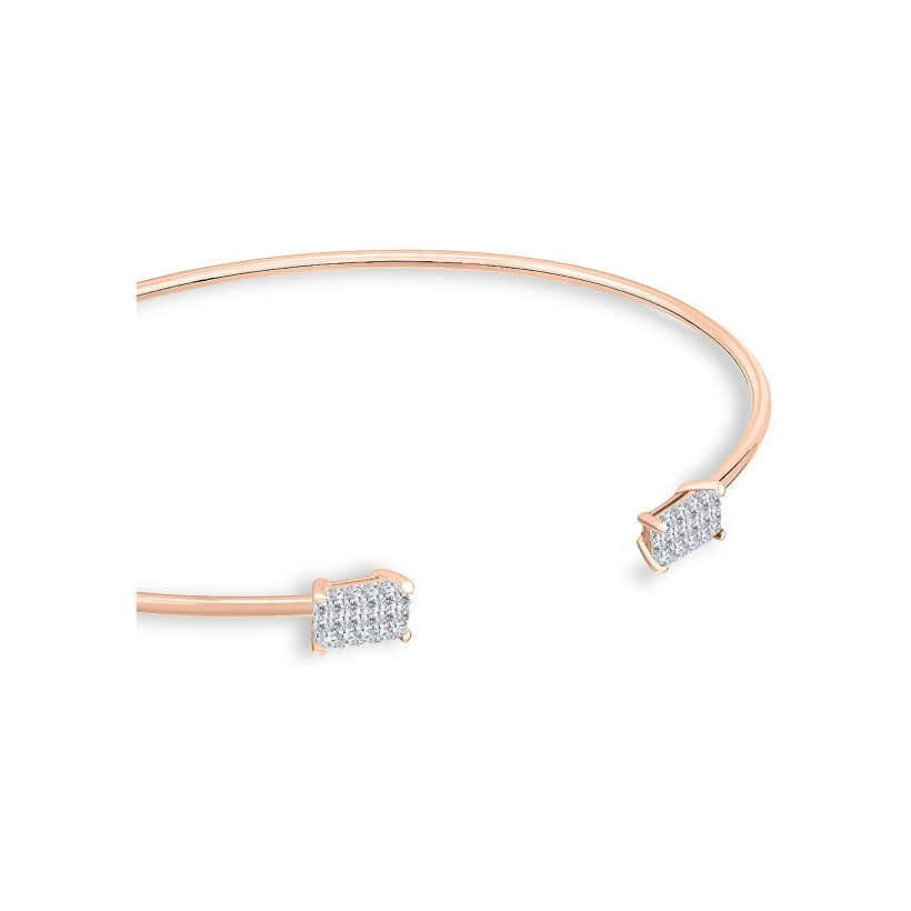 Bracelet rigide Ginette NY Midnight en or rose et diamants