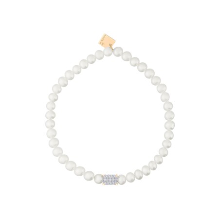 Bracelet Ginette NY Midnight en or rose, perles et diamants