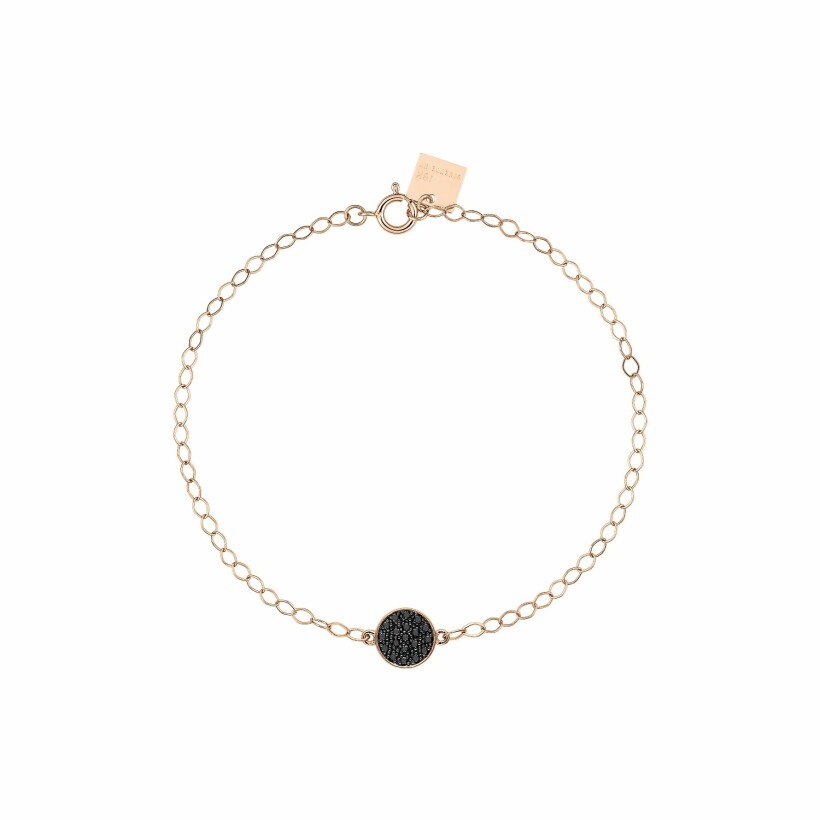 Bracelet GINETTE NY MINI EVER en or rose et diamants noirs